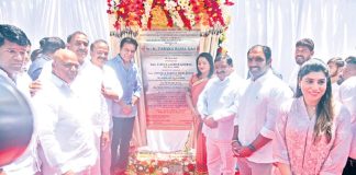 KTR laid foundation stone for Khajaguda Pedda cheruvu beautification works