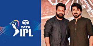 Ram Charan and Jr NTR Naatu Naatu dance at IPL launch event