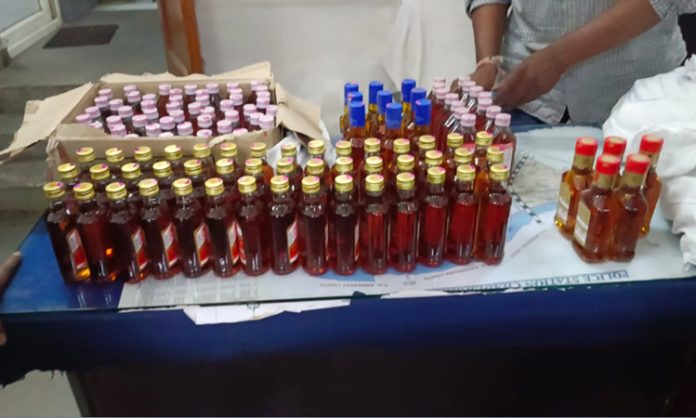 Illegally stored liquor seized at home