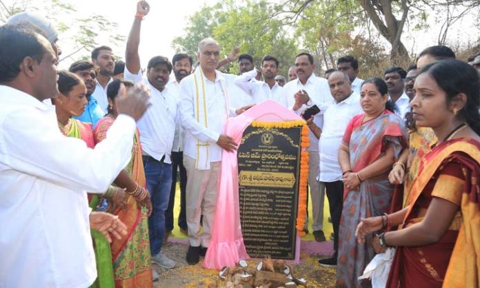 minister harish rao foundation stone for development works