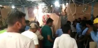 roof of temple stepwell collapses in indore