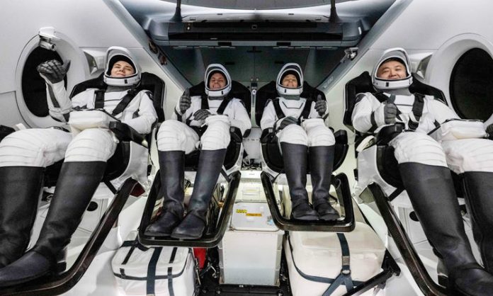 Four astronauts of NASA SpaceX crew that have reached Earth