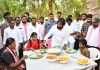 Minister Srinivas Goud lunch with activist family