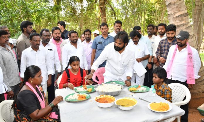 Minister Srinivas Goud lunch with activist family