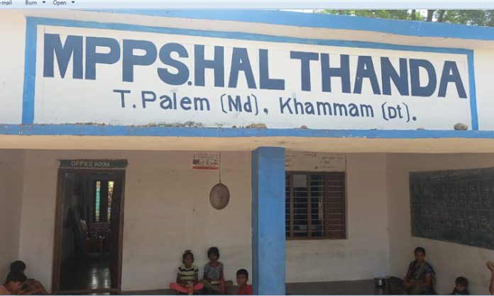 Teachers outside in Telangana