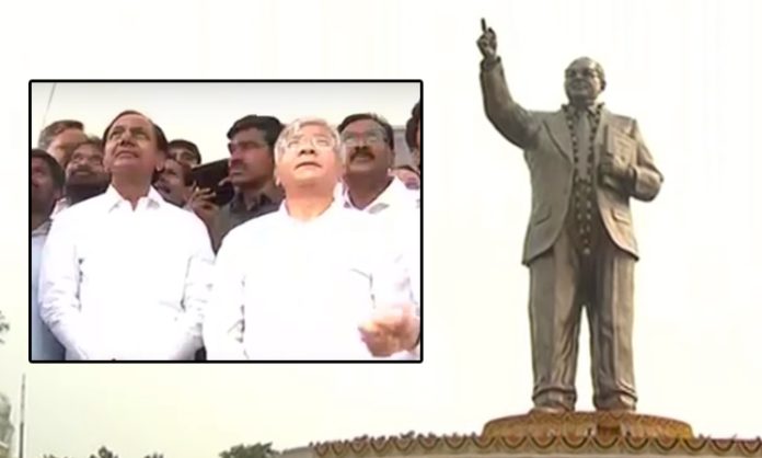 CM KCR unveiling Ambedkar Statue