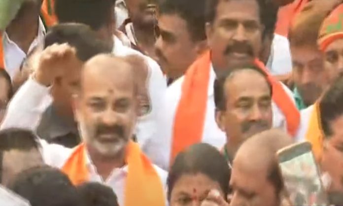 BJP Nirudyoga march in Warangal