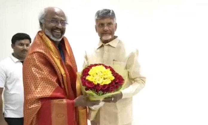 Chandrababu naidu tea party for Rajinikanth
