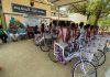 Distribution of bicycles to students of class X