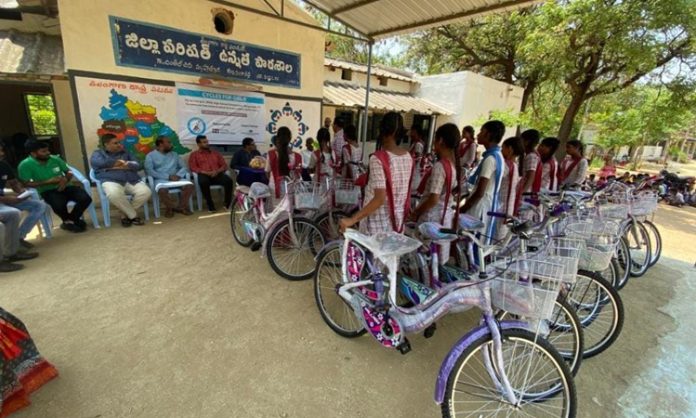 Distribution of bicycles to students of class X