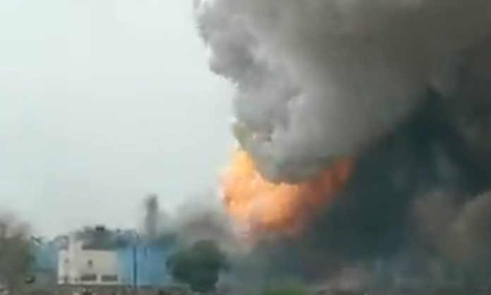 Massive fire breaks out at firecracker company in Aravalli