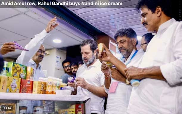 Rahul Gandhi buys Nandini icecream