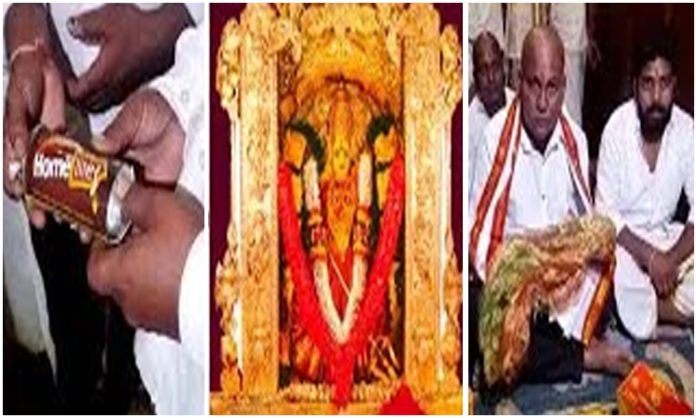 Sircilla Devotee Offers Gold Saree to Kanaka Durga Temple