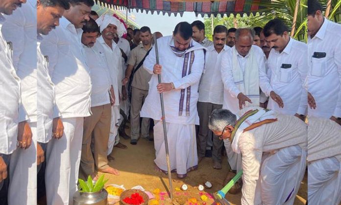 Speaker Pocharam Bhumi Puja for development works