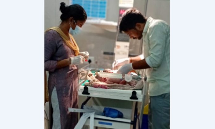 Woman gave birth to three children