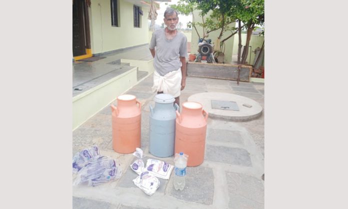 Police arrested a man who was making adulterated milk
