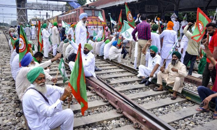 Farmers hold rail roko protest in Punjab