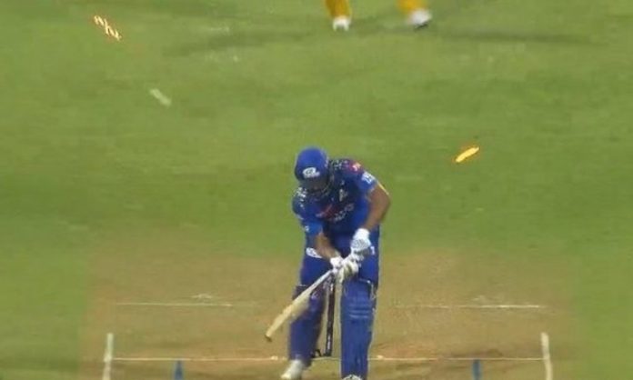 Rohith sharma out in MI vs CSK