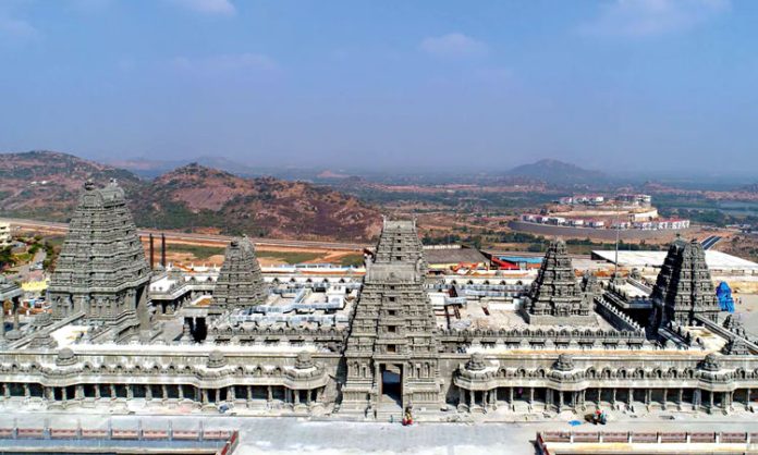 Drone fly again at Yadadri Temple