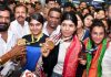 Nikhat Zareen reached to Hyderabad