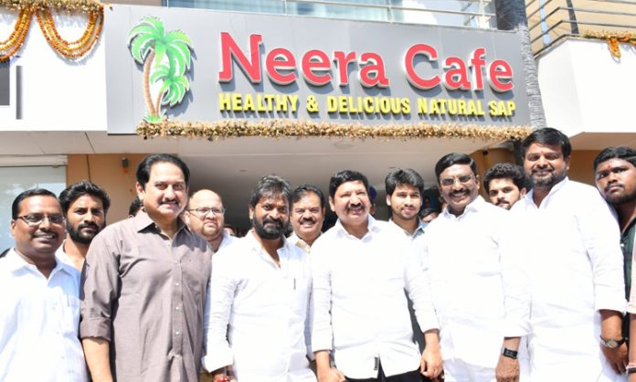AP Minister And Hero Suman visited Neera Cafe