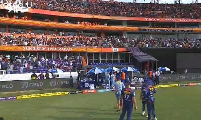 Hyderabad Crowd threw nuts and bolts at the LSG dugout