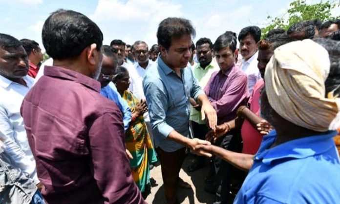 KTR visited center of Mustabad mandal