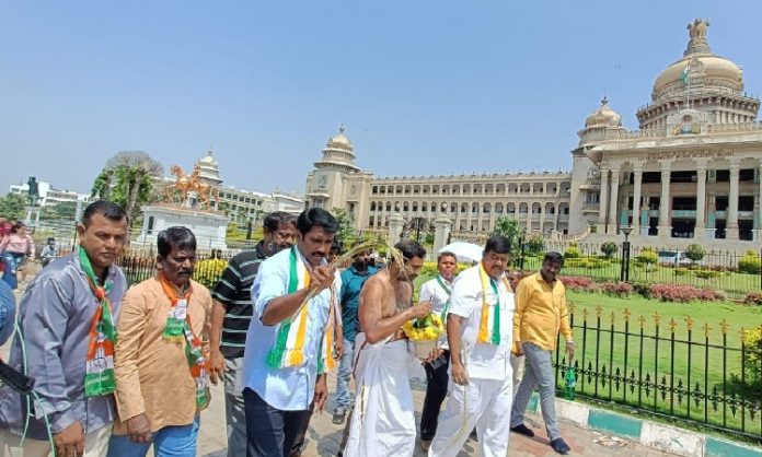 Karnataka Vidhana Soudha is purified with cow urine