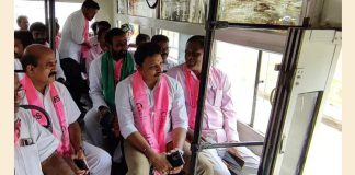 MLA Nomula Bhagat who traveled by RTC bus