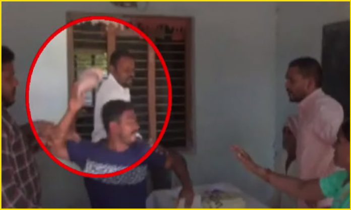 Man slapped sarpanch in Mahbubabad