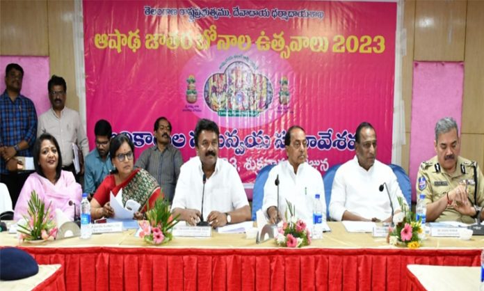 Minister Talasani srinivas yadav review on bonalu festival