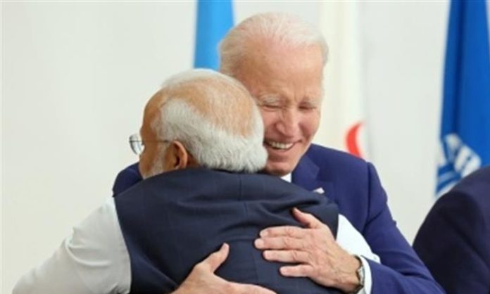 PM Modi shares hug with US President Biden