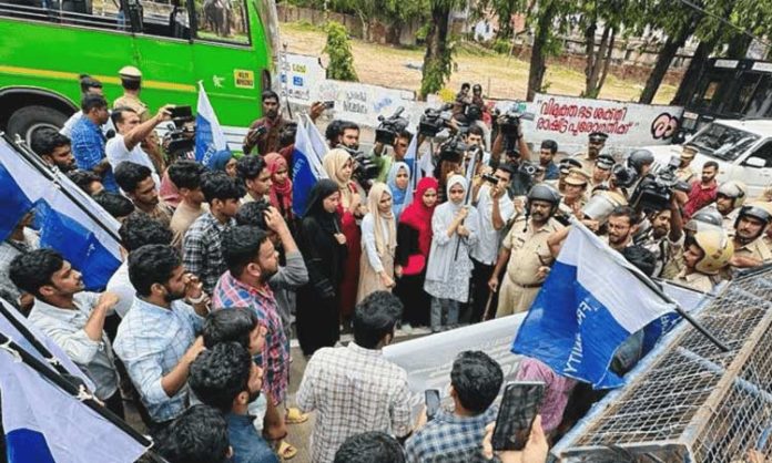 Protest against movie in Kerala