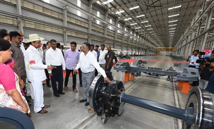 CM KCR inaugurated the Railway Bogies and Coaches