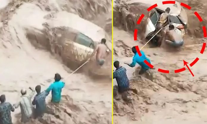 Car with woman occupant washes away in Panchkula