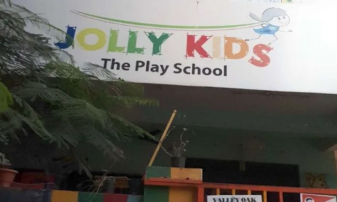 Fire accident at play school in Hyderabad