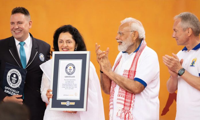 Guinness World Records for Yoga in New York