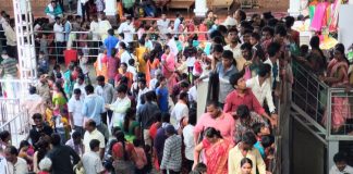 Heavy Devotees Crowd In Basara temple