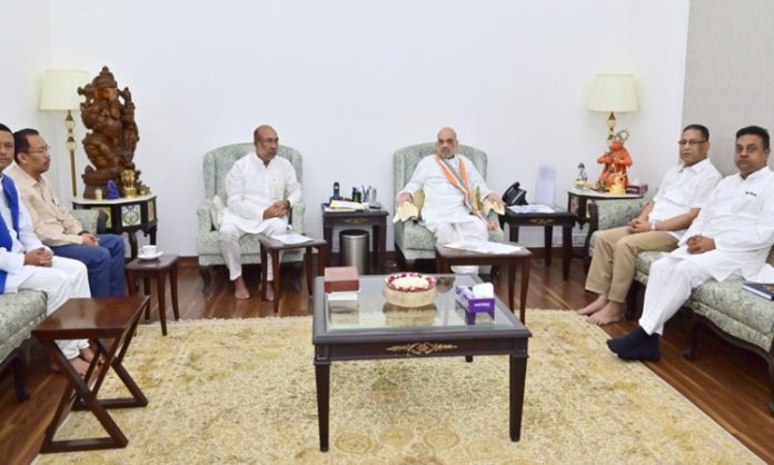 Manipur CM meets Amit Shah