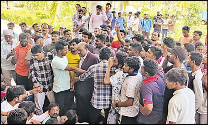 Telangana University students protest