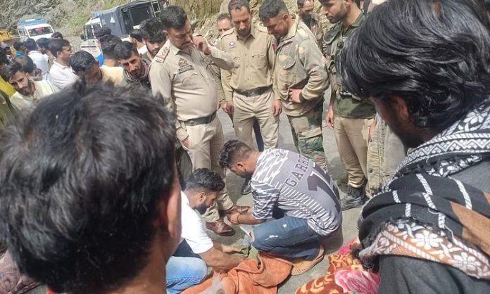 Vehicle overturned in valley at Bhaderwah