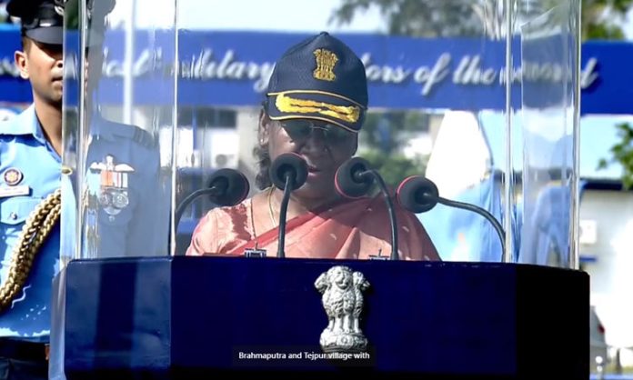 Droupadi Murmu reviews the Combined Graduation Parade