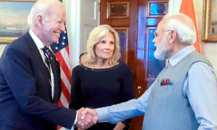 Biden Couple grand welcome to PM Modi