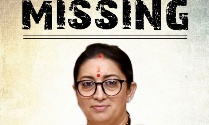 Smriti Irani missing poster