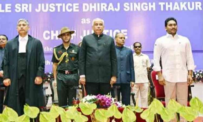Justice Dheeraj Singh Thakur as the Chief Justice of AP High Court