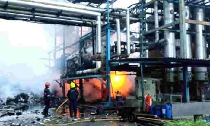 blast in plastic factory