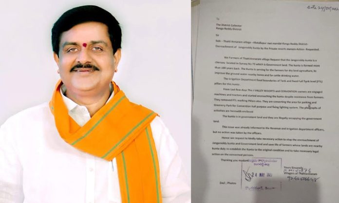 Jitta Balakrishna Reddy is BJP leader occupied the pond