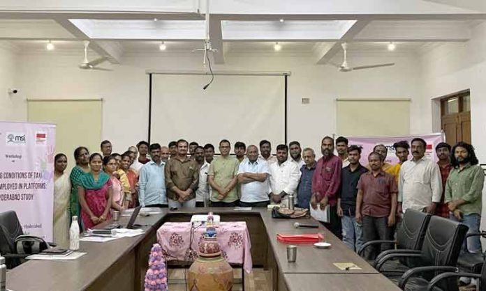 Workshop on working conditions of Ola and Uber taxi drivers