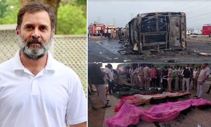 Rahul mourns the Maharashtra bus accident