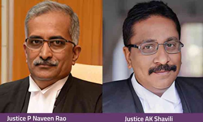 Telangana HC chief justices P Naveen Rao and AK Shavili